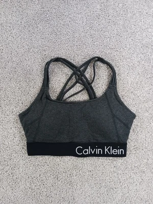 Calvin Klein Performance Womens Activewear Top Sports Bra Gray - Image 1 of 4