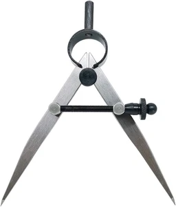 4 Inch Professional Leather Compass, Precision Spring Wing Divider/Scriber, Meta - Picture 1 of 12