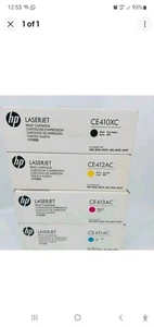 New Genuine HP LaserJet Print Toner Cartridges CE410XC CE411AC CE412AC CE413AC - Picture 1 of 1