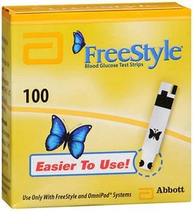 Freestyle Blood Glucose Monitoring Test Strips Fast Easy to Use No Coding 100ct - Picture 1 of 4