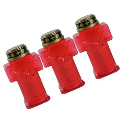  3 Pcs Senza Fiamma Candele Luci Per Cimitero Da Giardino All'aperto - Immagine 1 di 4