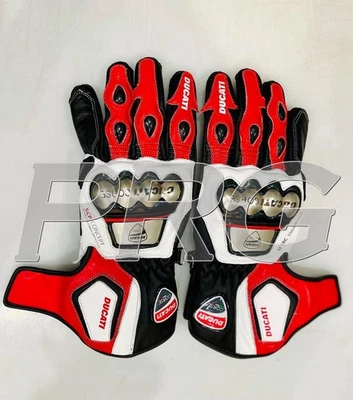 Ducati Corse Motorcycle Motorbike Racing Leather Gloves - Image 1 of 2