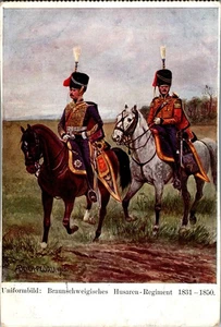 AK REGIMENT BRAUNSCHWEIGISCHES GARDE HUSAREN REGIMENT COL. 1909 - Bild 1 von 2