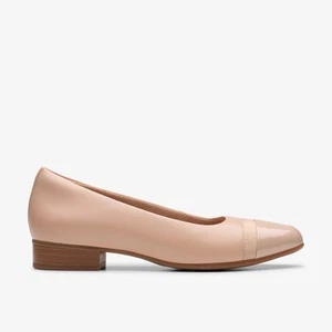 Clarks Womens Juliet Monte Beige Leather Slip Ons Leather Smart - Picture 1 of 6