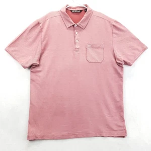 Travis Mathew Polo Shirt Mens Large Pink Heather Pocket Golf Pima Cotton Stretch - Picture 1 of 11