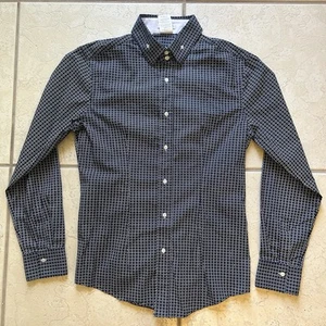 Naracamicie Mens Button Down Long Sleeve Large Shirt Blue White Pattern - Picture 1 of 6