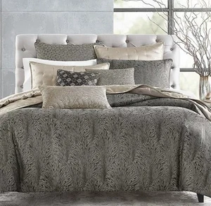 Hudson Park "Deco Fan" 4 Piece KING Duvet Set W/Shams + Bonus Euro Sham, NWT - Picture 1 of 15