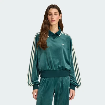 adidas Women's Originals  Liberty London Debossed Plush Velvet Sweatshirt JW5274 - Image 1 of 4