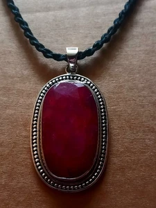 Jewellery"Sacredspace" Large "Ruby/Silver Gemstone "Pendant"..Healing/Newage - Picture 1 of 3
