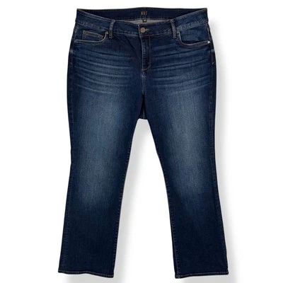 Kut From the Kloth Baby Bootcut Jeans Size 18W Dark Wash Stretch Mid Rise EUC - Image 1 of 4