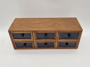 Caja de almacenamiento de joyas de herramientas de madera hecha a mano para coleccionistas vintage - Imagen 1 de 12