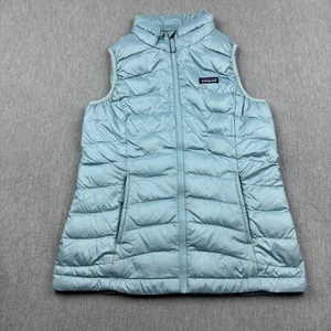 Patagonia Down Sweater Vest Girls Youth XL 14 Blue Full Zip Puffer Jacket 68227 - Picture 1 of 11