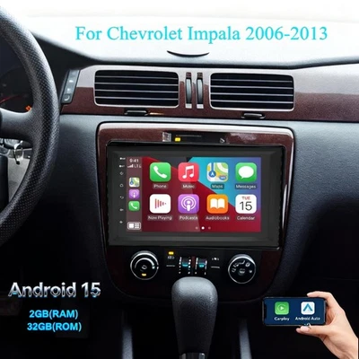 Radio estéreo para coche Carplay GPS navegación 8" para Chevrolet Impala 2006-2013 Android 15 Foto 1 de 4