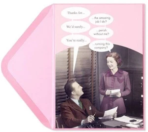 RUNNING THE COMPANY Funny Work / Professional Thank You Card PAPYRUS - Picture 1 of 2