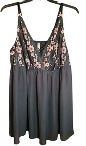 Cacique Babypuppe Nachthemd 26/28 rosa schwarz Spitze Negligee kokett sexy - Bild 1 von 6