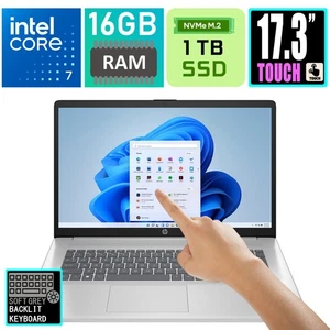 HP 17.3" Touch Laptop Intel Core 7 1TB SSD 16GB RAM Backlit Keyboard Windows 11 - Picture 1 of 7