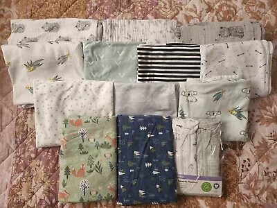 Preowned Assorted Baby Swaddles, Wraps. Muslin, Jersey And Flannelette • 15$