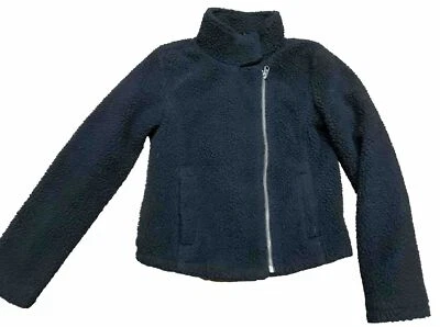 Abrigo Chaqueta GAP Niños Negro Polar Cremallera Completa Forrado Niñas Talla 10 Grande Foto 1 de 4
