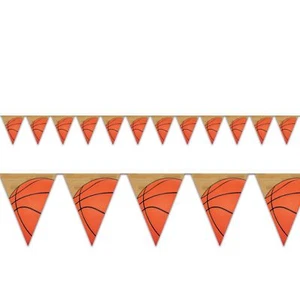 Beistle Basketball Pennant Banner - 12 feet - Party Supply Decoration - Picture 1 of 1