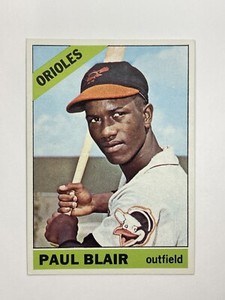 1966 Topps Baseball Card #48 Paul Blair, Baltimore Orioles Outfield, Excellent