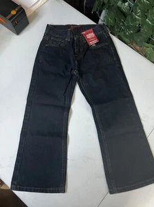 Arizona Original Boot Cut Boys Jeans Size 6 Straight Dark Denim Blue NWT - Picture 1 of 3