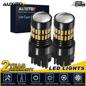 2x Amber Yellow AUXITO 3157 LED DR Signal Parking Blinker Turn Corner Light Bulb - Picture 1 of 10