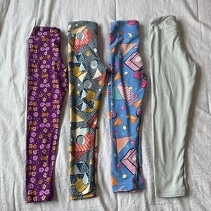LuLaRoe Set of 4 Girls Leggings Size S/M - Picture 1 of 10