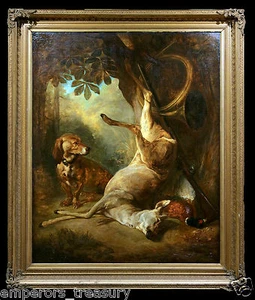 Large Hunting Oil Painting Circle of Jean Baptiste Siméon Chardin (French) - Picture 1 of 12