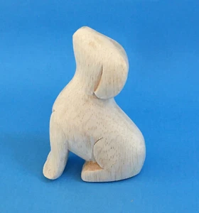Estatuilla Madera Abstracto Perro Sentado 3.25" Alto - Imagen 1 de 8