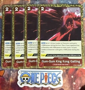 4x One Piece OP06-018 R Gum-Gum King Kong Gatling - Inglés - Juego - Juego de cartas coleccionables - Imagen 1 de 1