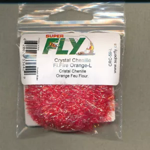 Crystal Chenille large - fl fire orange - 3 yd card CRC-59-L - Picture 1 of 1
