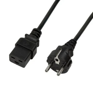 Netzkabel 16A C19 - 1m Schuko auf 3-polige Buchse für Server CEE7/7 zu IEC C19 - Bild 1 von 3