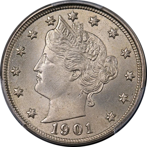 1901 Liberty V Nickel PCGS MS65 Great Eye Appeal Strong Strike Cover