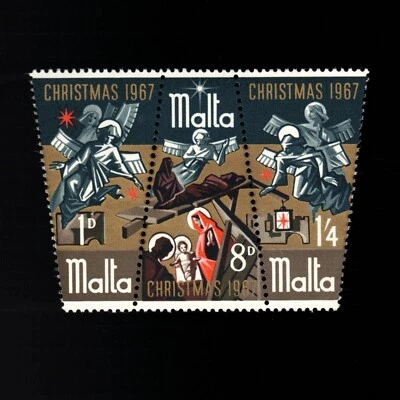 Malta, Scott 375-377, Nativity, 1967, MH - Image 1 of 2