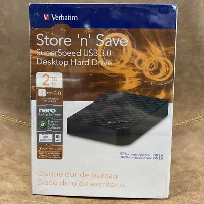 Verbatim Store 'n' Save SuperSpeed  USB 3.0 Desktop Hard Drive 2TB - Image 1 of 4