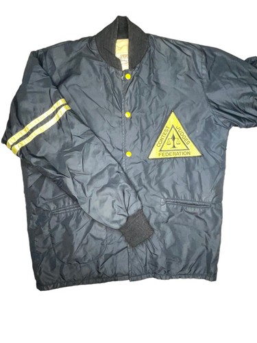 Giacca Coach Vintage Impero Articoli Sportivi Foderata Nylon Nera Anni 70 Union Made