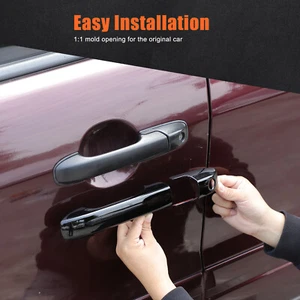 Glossy Black Car Exterior Grab Handle Cover Protect Trim For Honda Pilot 2003-08 - Picture 1 of 12