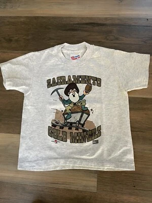 Camisa vintage de los 90 con cosición única Sacramento Gold Miners 6-8 niños rara CFL NUEVA SIN ETIQUETAS Foto 1 de 4