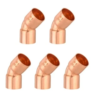 5 PCS EFIELD 1-Inch C X C 45 Degree Short Turn Elbow , Copper Solder Fittings - Picture 1 of 4