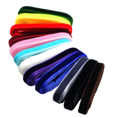 12x Colorful 1 Yard Luxury Velvet Ribbons for   DIY Hair Accessories 9mm - Image 1 of 4