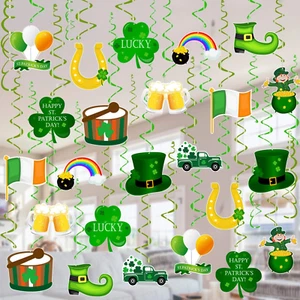 St. Patrick'S Day Decorations Hanging Swirls - 36 PCS Shamrock Clover Leprechaun - Picture 1 of 9