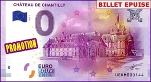 UEDM / CHATEAU DE CHANTILLY / BILLET 0 € / NULL EURO-SCHEIN / 0 € 2016-1 - Picture 1 of 1