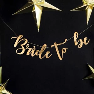 Gold Bride to Be Banner DIY| Hen Party Bridal Shower Party Hanging Decorations - Picture 1 of 3
