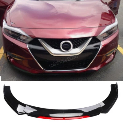For 2016-2018 Nissan Maxima Red Front Bumper Lip Spoiler Splitter Body Kit - Image 1 of 4