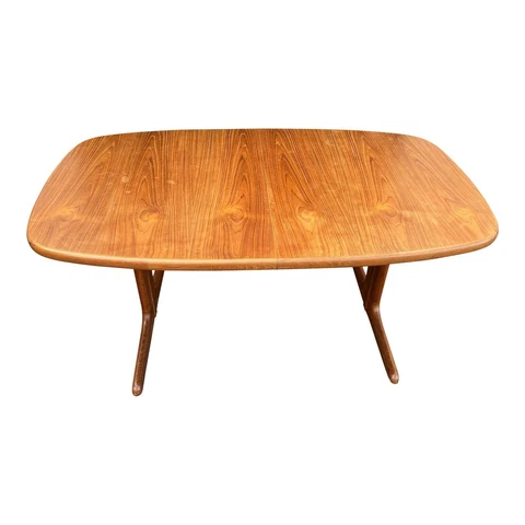 Vintage Skovby Danish Teak Dining Table With 2 Storaway Leaves Cover