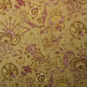 TELA WAVERLY GRAND PALAMPORE CIRUELA PÚRPURA JACOBEA FLORAL 100% LINO BTY 54"W - Imagen 1 de 7