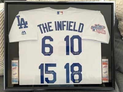 Dodgers Autographed 25x30 Framed Jersey 2x 1981 World Series Tickets Beckett - Image 1 of 4