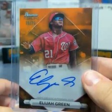 Topps Bowman Sterling Baseball 2023 Elijah Green Orange Refractor Auto /75 PA-EG