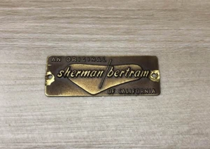 Vintage Original SHERMAN BERTRAM Floating Desk MCM Furniture Badge / Tag - Picture 1 of 4