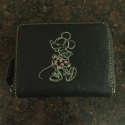Coach X Disney Minnie Mouse ZIP Around Half Wallet Black NWT - Image 1 of 4